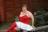 KinkyCarol Pictures - Red & White Boots & Stockings Pt1
